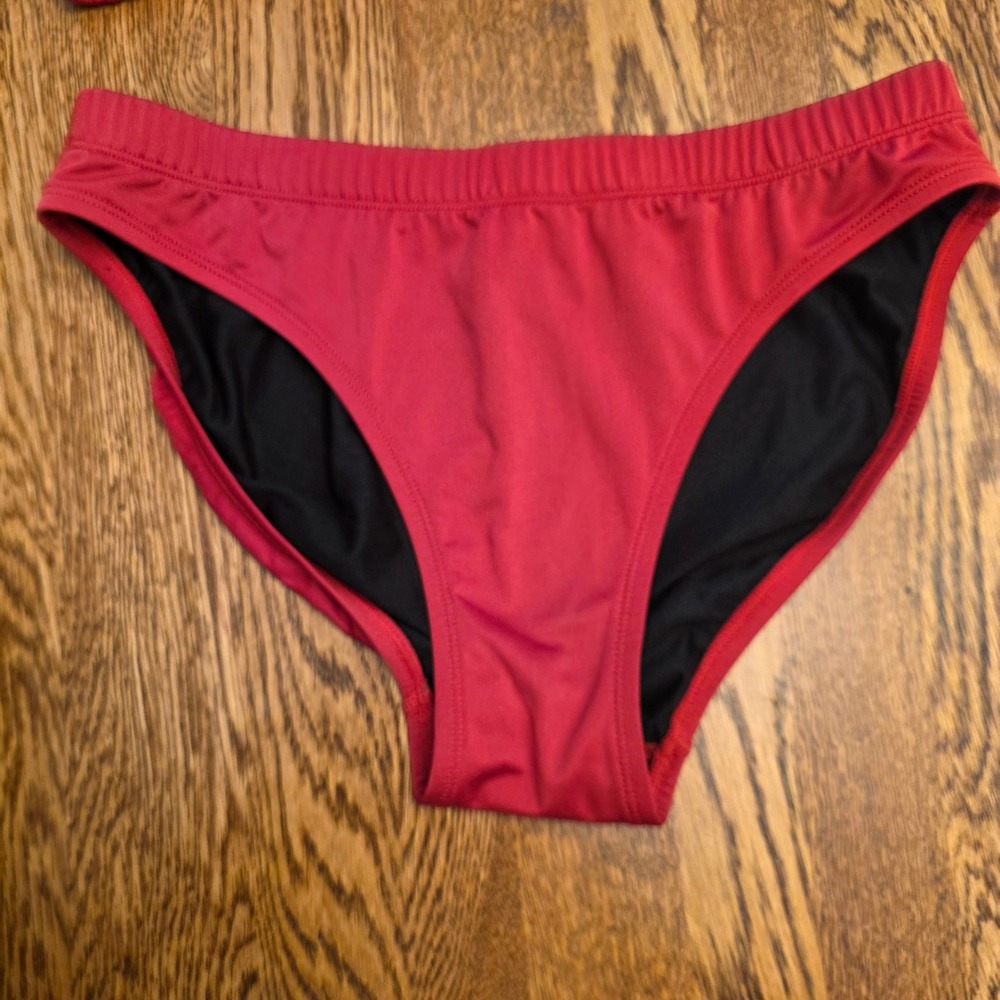 Lifeguard M Red 2 Piece Bikini Set Guard Graphic Sporty Swimsuit Womens Uniform - Picture 3 of 16